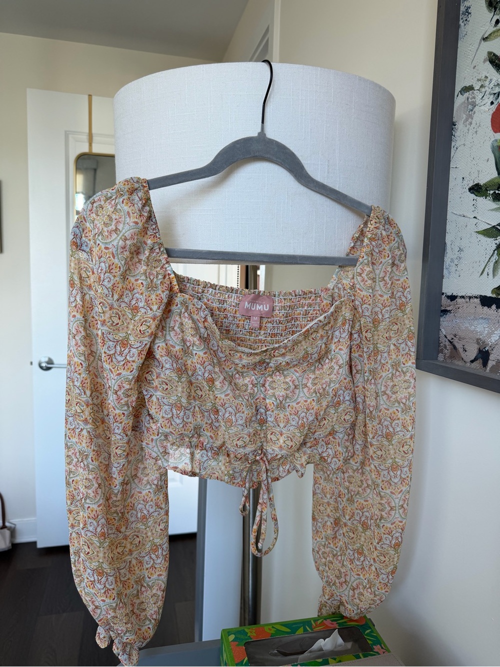 Show Me Your MuMu Yellow Paisley Crop Top